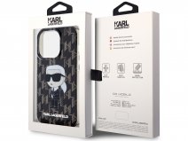 Karl Lagerfeld Ikonik Karl Monogram Case Zwart - iPhone 15 Pro hoesje