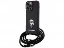 Karl Lagerfeld Ikonik Karl Necklace Case - iPhone 15 Pro Hoesje met Koord