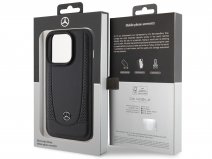 Mercedes-Benz Urban Leather Case Zwart - iPhone 15 Pro hoesje