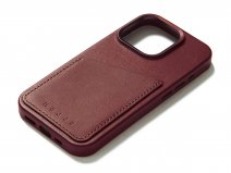 Mujjo Full Leather Wallet Case Burgundy - iPhone 15 Pro Hoesje Leer