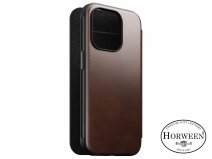 Nomad Modern Horween Leather Folio Bruin - iPhone 15 Pro hoesje