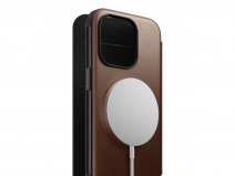 Nomad Modern Leather Folio Bruin - iPhone 15 Pro hoesje