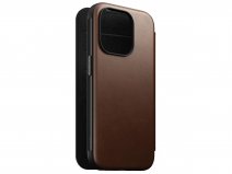 Nomad Modern Leather Folio Bruin - iPhone 15 Pro hoesje