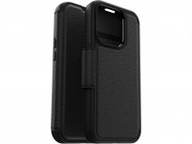 Otterbox Strada Leather MagSafe Folio Zwart - iPhone 15 Pro hoesje