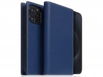 SLG Design D8 2in1 Leather Folio Navy Blue - iPhone 15 Pro hoesje