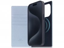 SLG Design D8 2in1 Leather Folio Powder Blue - iPhone 15 Pro hoesje