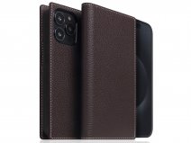 SLG Design D8 2in1 Leather Folio Brown Cream - iPhone 15 Pro hoesje