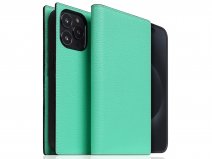 SLG Design D8 2in1 Leather Folio Teal - iPhone 15 Pro hoesje