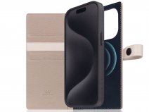 SLG Design D8 Edition 2in1 Leather Folio Light Cream - iPhone 15 Pro hoesje