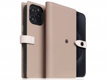 SLG Design D8 Edition 2in1 Leather Folio Light Cream - iPhone 15 Pro hoesje