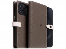 SLG Design D8 Edition 2in1 Leather Folio Etoff Cream - iPhone 15 Pro hoesje