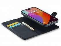 CaseMania 2in1 Magnetic Leather Bookcase Zwart - iPhone 15 Pro Max Hoesje Leer