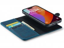 CaseMania 2in1 Magnetic Leather Bookcase Blauw - iPhone 15 Pro Max Hoesje Leer