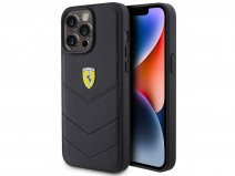 Ferrari Quilted Leather Case Zwart - iPhone 15 Pro Max Hoesje