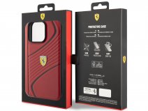 Ferrari Twist PU Leather Case Rood - iPhone 15 Pro Max Hoesje