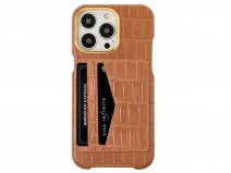 Gatti Cardholder Alligator Case iPhone 15 Pro Max hoesje - Honey Matt/Gold