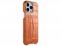 Gatti Cardholder Alligator Case iPhone 15 Pro Max hoesje - Orange Ermes/Steel