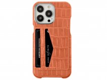 Gatti Cardholder Alligator Case iPhone 15 Pro Max hoesje - Orange Ermes/Steel