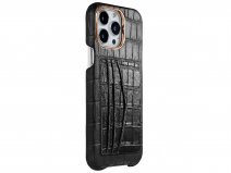 Gatti Cardholder Alligator Case iPhone 15 Pro Max hoesje - Intense Matt Black/Rose Gold