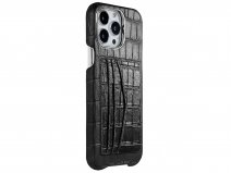 Gatti Cardholder Alligator Case iPhone 15 Pro Max hoesje - Intense Matt Black/Steel