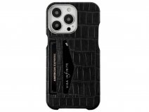 Gatti Cardholder Alligator Case iPhone 15 Pro Max hoesje - Intense Matt Black/Steel