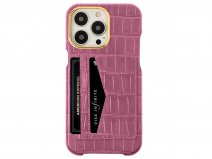 Gatti Cardholder Alligator Case iPhone 15 Pro Max hoesje - Pink Camellia/Gold
