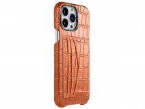 Gatti Cardholder Alligator Case iPhone 15 Pro Max hoesje - Orange Ermes/Gunmetal