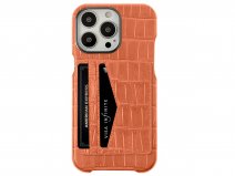 Gatti Cardholder Alligator Case iPhone 15 Pro Max hoesje - Orange Ermes/Gunmetal