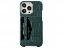 Gatti Cardholder Alligator Case iPhone 15 Pro Max hoesje - Green Emerald/Steel