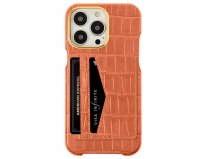 Gatti Cardholder Alligator Case iPhone 15 Pro Max hoesje - Orange Ermes/Gold