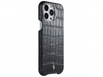 Gatti Classica Alligator Case iPhone 15 Pro Max hoesje - Black Rubber/Steel