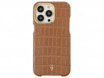 Gatti Classica Alligator Case iPhone 15 Pro Max hoesje - Honey Matt/Gold