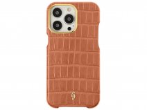 Gatti Classica Alligator Case iPhone 15 Pro Max hoesje - Orange Ermes/Gold