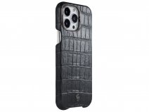 Gatti Classica Alligator Case iPhone 15 Pro Max hoesje - Black Rubber/Gunmetal