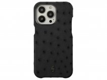 Gatti Classica Ostrich Case iPhone 15 Pro Max hoesje - Black Matt/Gunmetal