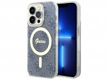 Guess Monogram MagSafe TPU Case Blauw - iPhone 15 Pro Max hoesje