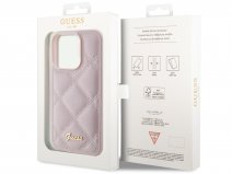 Guess Diamond Quilted Puffer Case Roze - iPhone 15 Pro Max hoesje