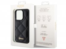 Guess Diamond Quilted Puffer Case Zwart - iPhone 15 Pro Max hoesje