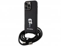 Karl Lagerfeld Ikonik Karl Necklace Case - iPhone 15 Pro Max Hoesje met Koord