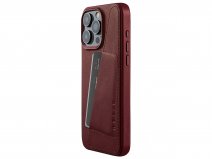 Mujjo Full Leather Wallet Case Burgundy - iPhone 15 Pro Max Hoesje Leer