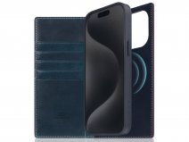 SLG Design D7 Italian Wax Leer Blauw - iPhone 15 Pro Max hoesje