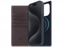 SLG Design D8 2in1 Leather Folio Brown Cream - iPhone 15 Pro Max hoesje