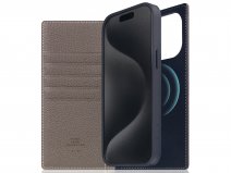 SLG Design D8 2in1 Leather Folio Etoff Cream - iPhone 15 Pro Max hoesje