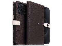 SLG Design D8 Edition 2in1 Leather Folio Brown Cream - iPhone 15 Pro Max hoesje