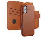 Accezz Leather 2in1 Bookcase MagSafe Cognac - iPhone 16 Hoesje Leer