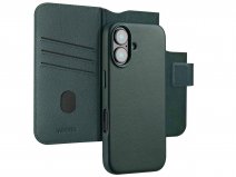Accezz Leather 2in1 Bookcase MagSafe Groen - iPhone 16 Hoesje Leer