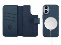 Accezz Leather 2in1 Bookcase MagSafe Blauw - iPhone 16 Hoesje Leer