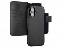 Accezz Leather 2in1 Bookcase MagSafe Zwart - iPhone 16 Hoesje Leer