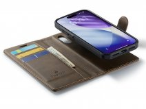 CaseMania 2in1 Magnetic Bookcase Bruin - iPhone 16 Hoesje