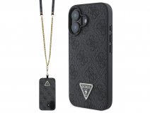 Guess 4G Monogram Necklace Case Grijs - iPhone 16 hoesje met Koord